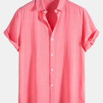 Cotton Blend Lapel Shirts #This Item Will Shrink After Washing, So We