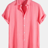 Cotton Blend Lapel Shirts #This Item Will Shrink After Washing, So We