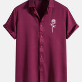 Rose Print Short Sleeve Shirts