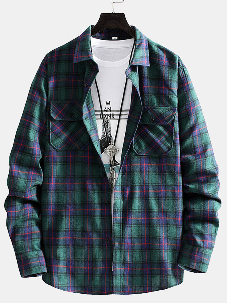 Plaid Shirt with Pockets