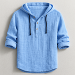 LINEN HOODED SHIRT FOR MEN
