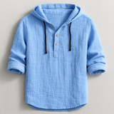LINEN HOODED SHIRT FOR MEN