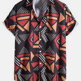 Geometric Print Shirt & Swim Shorts Set