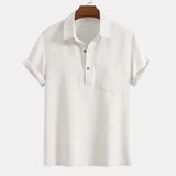 Waffle Polo Collar Shirt with Pocket