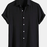 Textured Fabric Short Sleeve Shirt