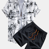 Island Sailing Print Shirt & Swim Shorts Set