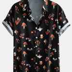 Mushroom Print Button Up Shirt