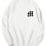 Letter Print Crew Neck Sweatshirt & Shorts Set