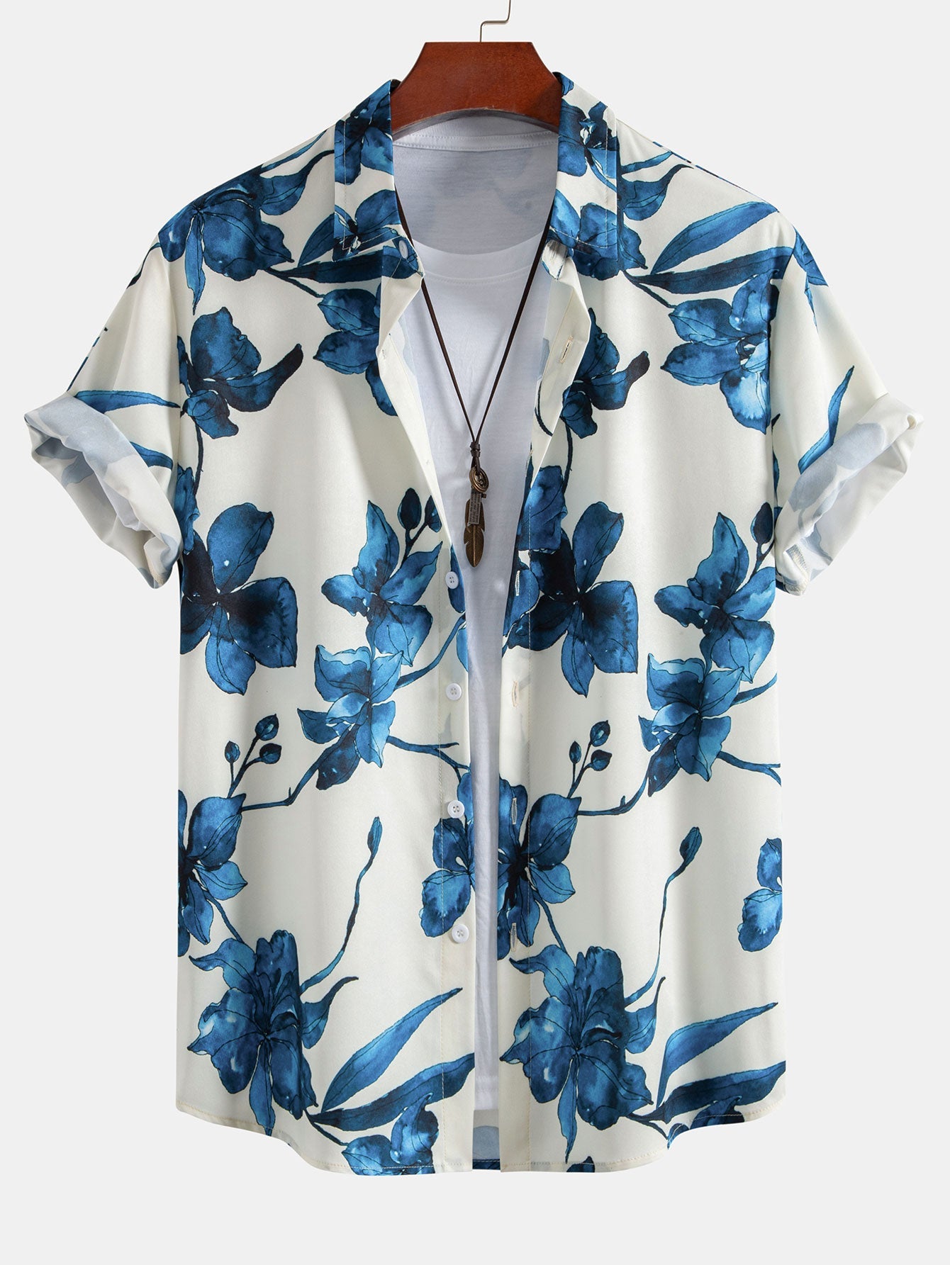 Ink Floral Print Shirt & Swim Shorts Set