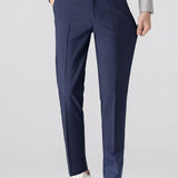 Contrast Trim Zipper Knit Polo & Slim Fit Tapered Trousers Set