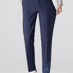 Contrast Stripe Trim Waffle Knit Polo & Slim Fit Tapered Trousers Set