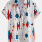 Atomic Geometric Print Button Up Shirt