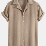 Striped Terry Cuban Shirt & Striped Terry Cuban Shorts Set