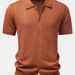 Twisted Jacquard Button Up Knit Shirt