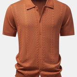 Twisted Jacquard Button Up Knit Shirt
