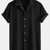 Textured Seersucker Short Sleeve Shirt & Drawstring 6“ Shorts Set