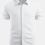 Muscle Fit Textured Button Up Shirt