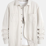 Long Sleeve Corduroy Pocket Button Up Shirt