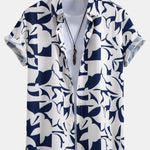 Color Block Print Button Up Shirt
