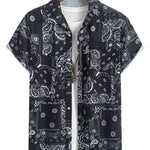 Paisley Print Shirt & Drawstring Swim Shorts Set