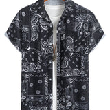 Paisley Print Shirt & Drawstring Swim Shorts Set