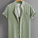 CREW NECK BUTTON SHIRT FOR MEN