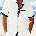 LINEN BLEND LAPEL SHIRT FOR MEN