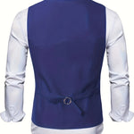 COLLARLESS POLYESTER VEST FOR MEN