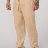 DRAWSTRING LINEN TROUSERS FOR MEN