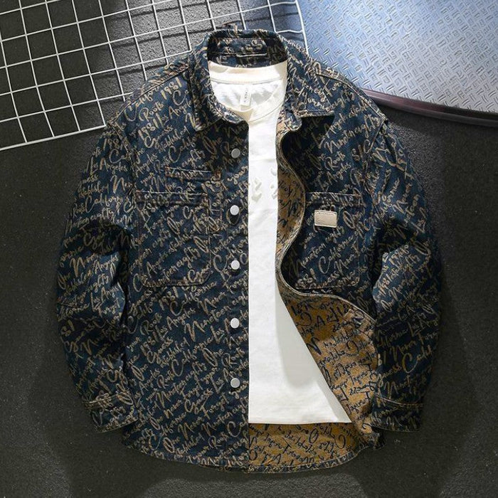 EMBROIDERED DENIM JACKET FOR MEN