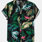 Palm Trees Print Cotton Shirts