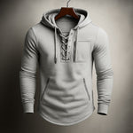LACE-UP KNIT HOODIE FOR MEN