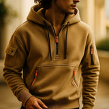 HALF-ZIP FLEECE HOODIE FOR MEN