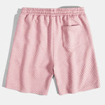 Striped Jacquard Shirt & Drawstring Shorts Set