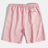 Striped Jacquard Shirt & Drawstring Shorts Set