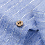 Long Sleeve Stripe Linen Button Up Shirt