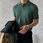 TEXTURED COTTON POLO FOR MEN