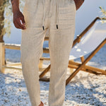 LINEN DRAWSTRING TROUSERS FOR MEN