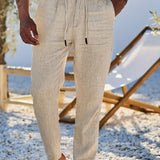 LINEN DRAWSTRING TROUSERS FOR MEN