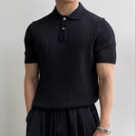 TEXTURED COTTON POLO FOR MEN