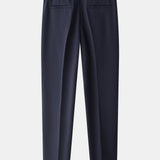 Contrast Textured Johnny Collar Polo & Slim Fit Tapered Trousers Set