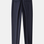 Contrast Trim Waffle Zipper Knit Polo & Slim Fit Tapered Trousers Set