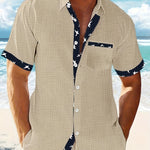 LINEN BLEND LAPEL SHIRT FOR MEN