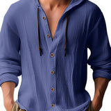 HOODED LINEN SHIRT FOR MEN