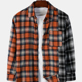 Contrast Plaid Shirt with Pocket