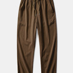 Contrast Textured Johnny Collar Knit Polo & Crinkle Textured Pants Set