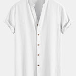 Crinkled Textured V Neck Shirt & Crinkle Textured Pants Set