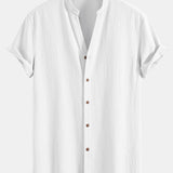 Crinkled Textured V Neck Shirt & Crinkle Textured Pants Set