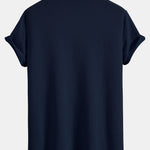 Short Sleeved V-Neck Ribbed Polo & Straight Leg Ribbed Pants Set