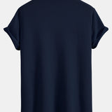 Short Sleeved V-Neck Ribbed Polo & Straight Leg Ribbed Pants Set
